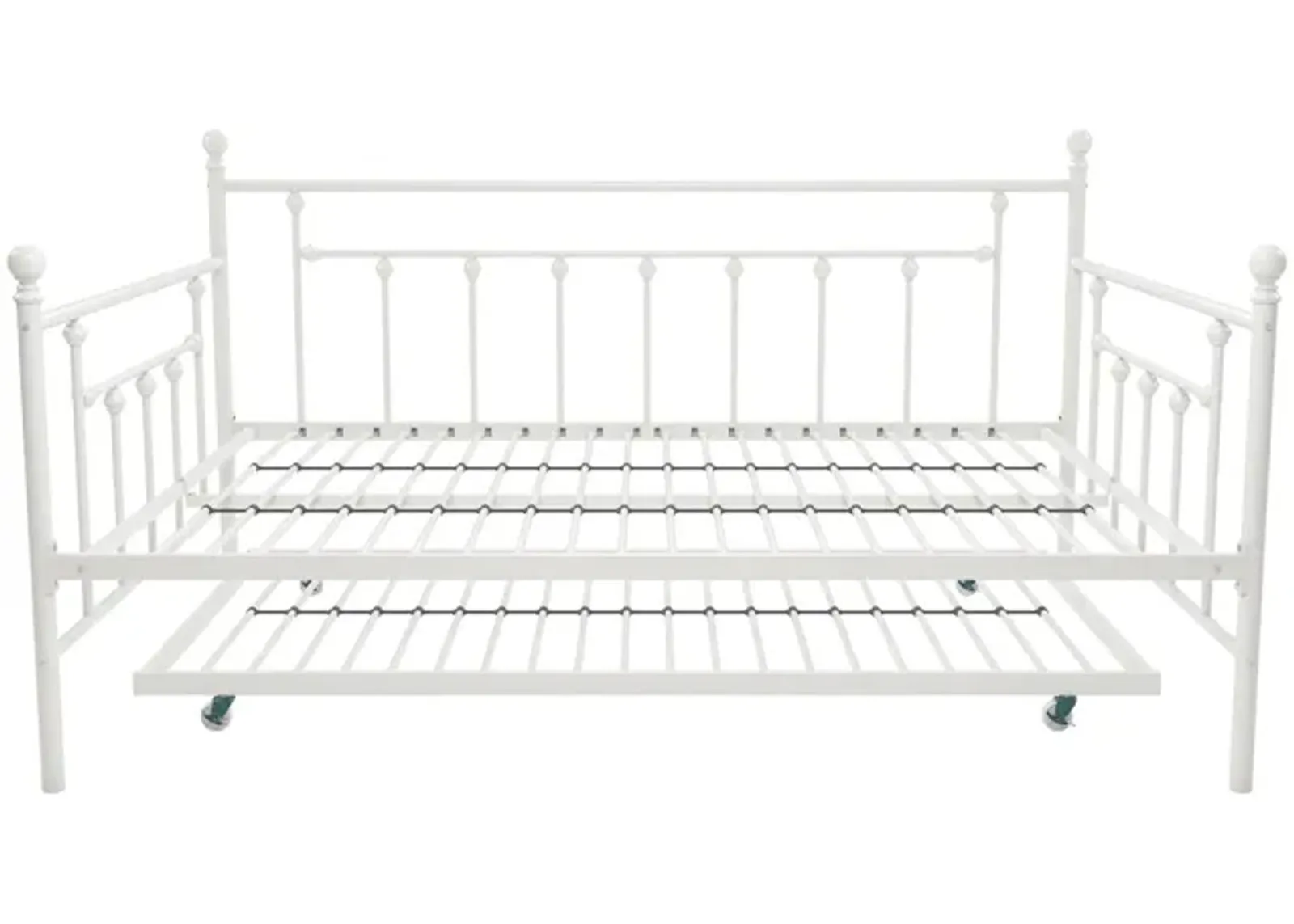 Manila Metal Daybed and Trundle Set with Sturdy Metal Frame and Slats