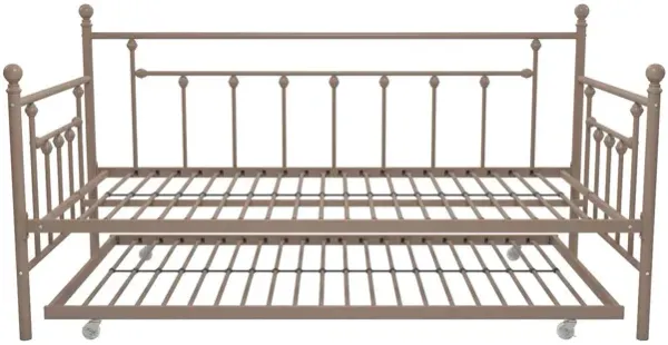 Manila Metal Daybed and Trundle Set with Sturdy Metal Frame and Slats