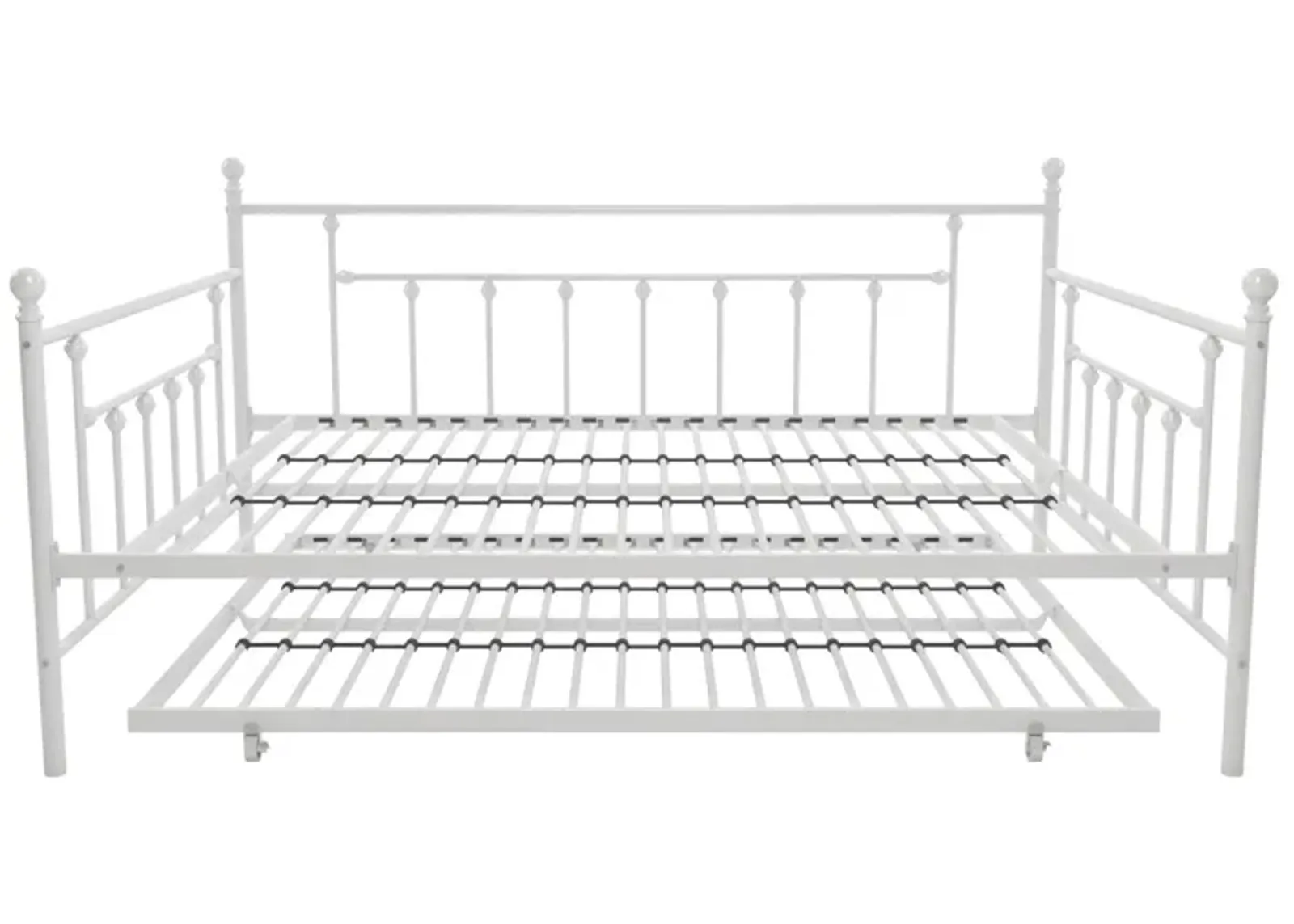 Manila Metal Daybed and Trundle Set with Sturdy Metal Frame and Slats