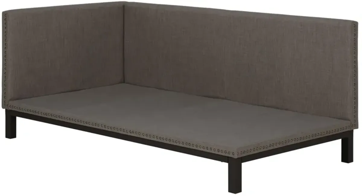 Mid Century Upholstered Modern Daybed with Horizontal Tufted Headboard