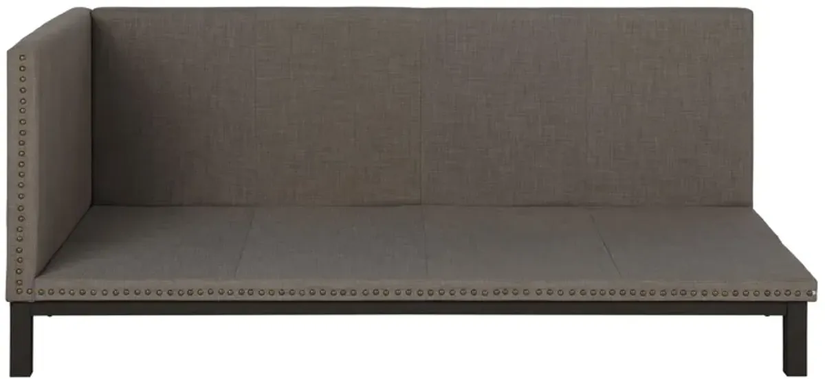 Mid Century Upholstered Modern Daybed with Horizontal Tufted Headboard