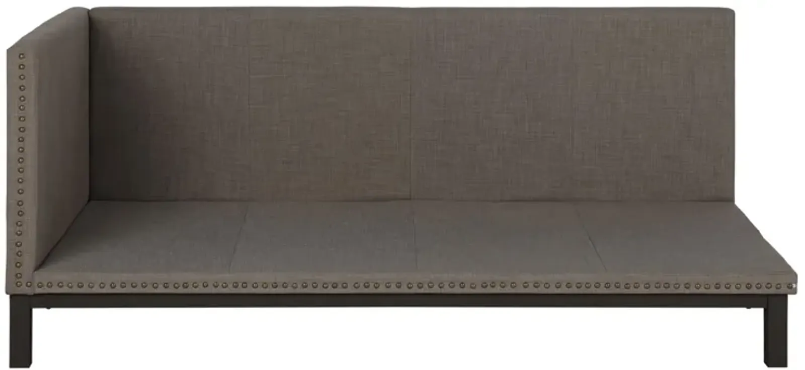 Mid Century Upholstered Modern Daybed with Horizontal Tufted Headboard