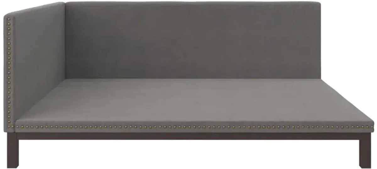 Mid Century Upholstered Modern Daybed with Horizontal Tufted Headboard