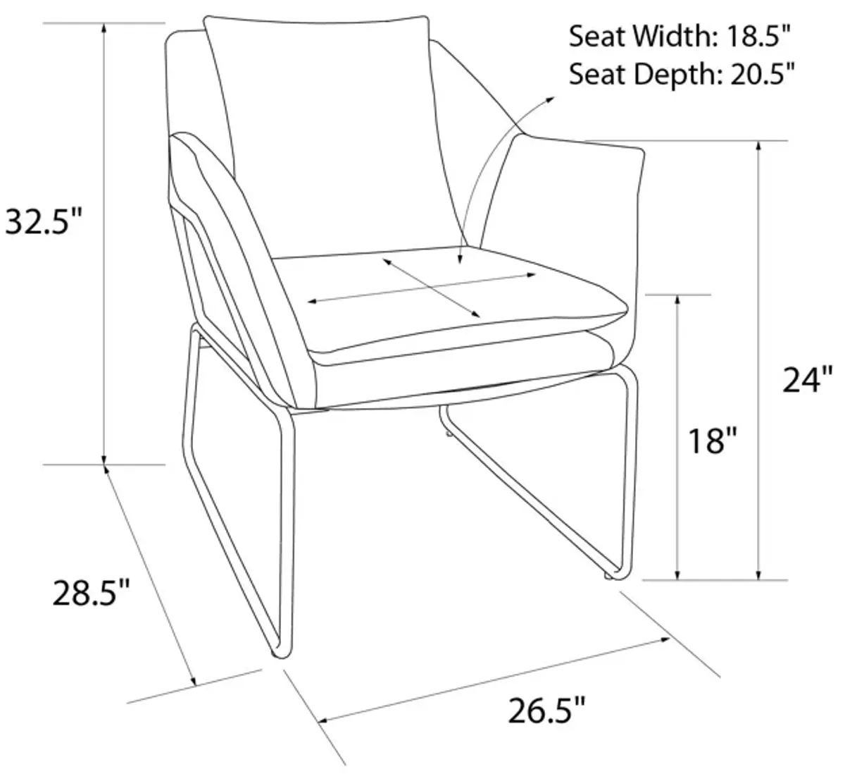 Avery Velvet Upholstered Accent Chair with Padded Backrest