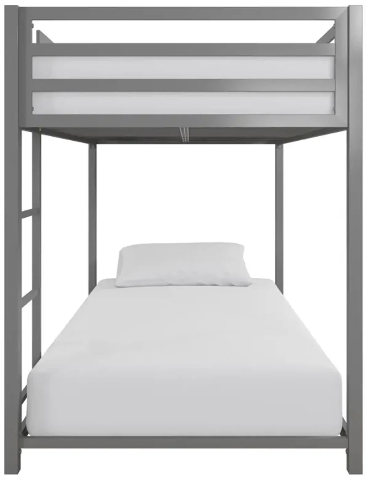 Miles Twin Over Twin Metal Bunk Bed with Metal Slats and Integrated Ladder