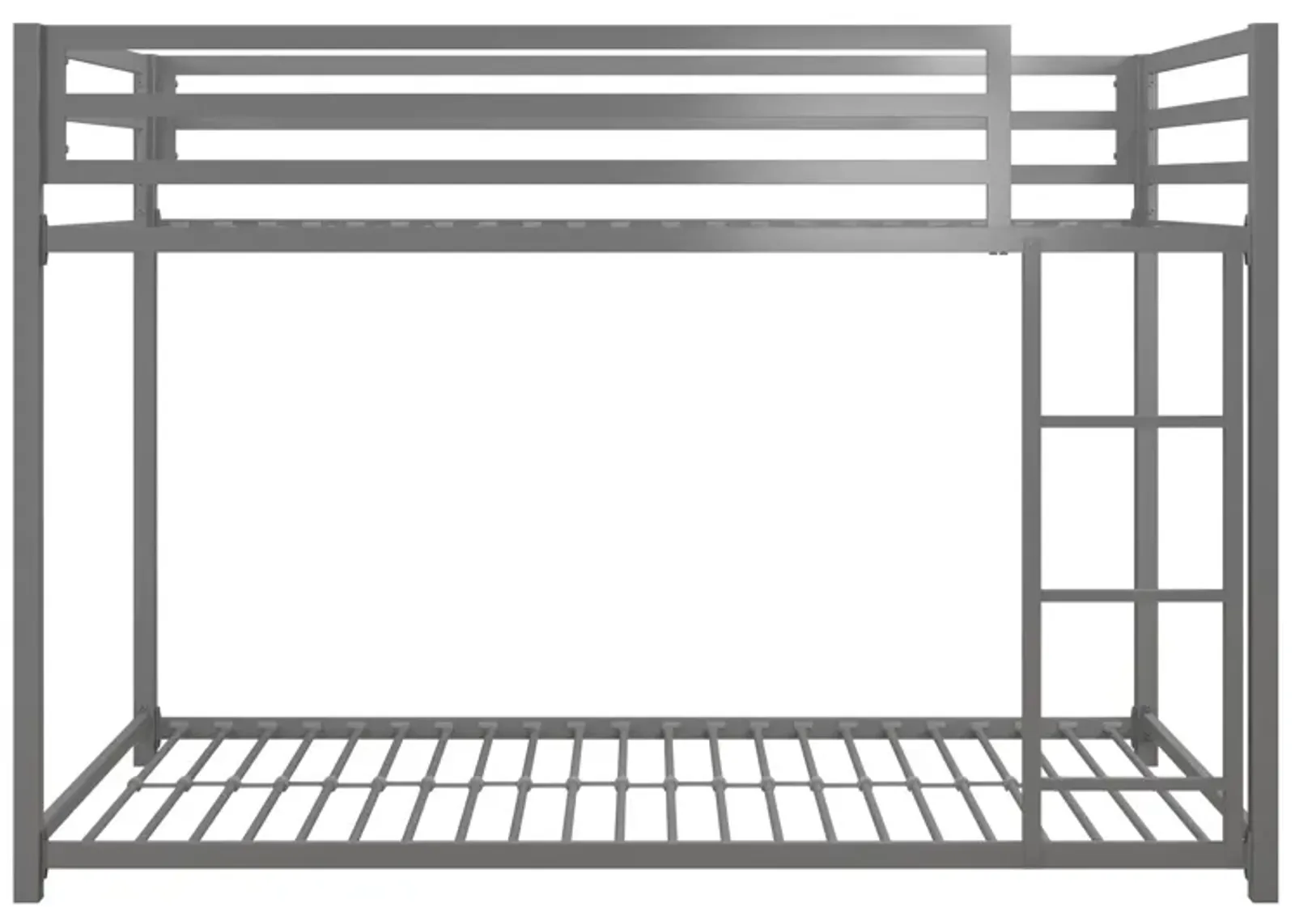 Miles Twin Over Twin Metal Bunk Bed with Metal Slats and Integrated Ladder