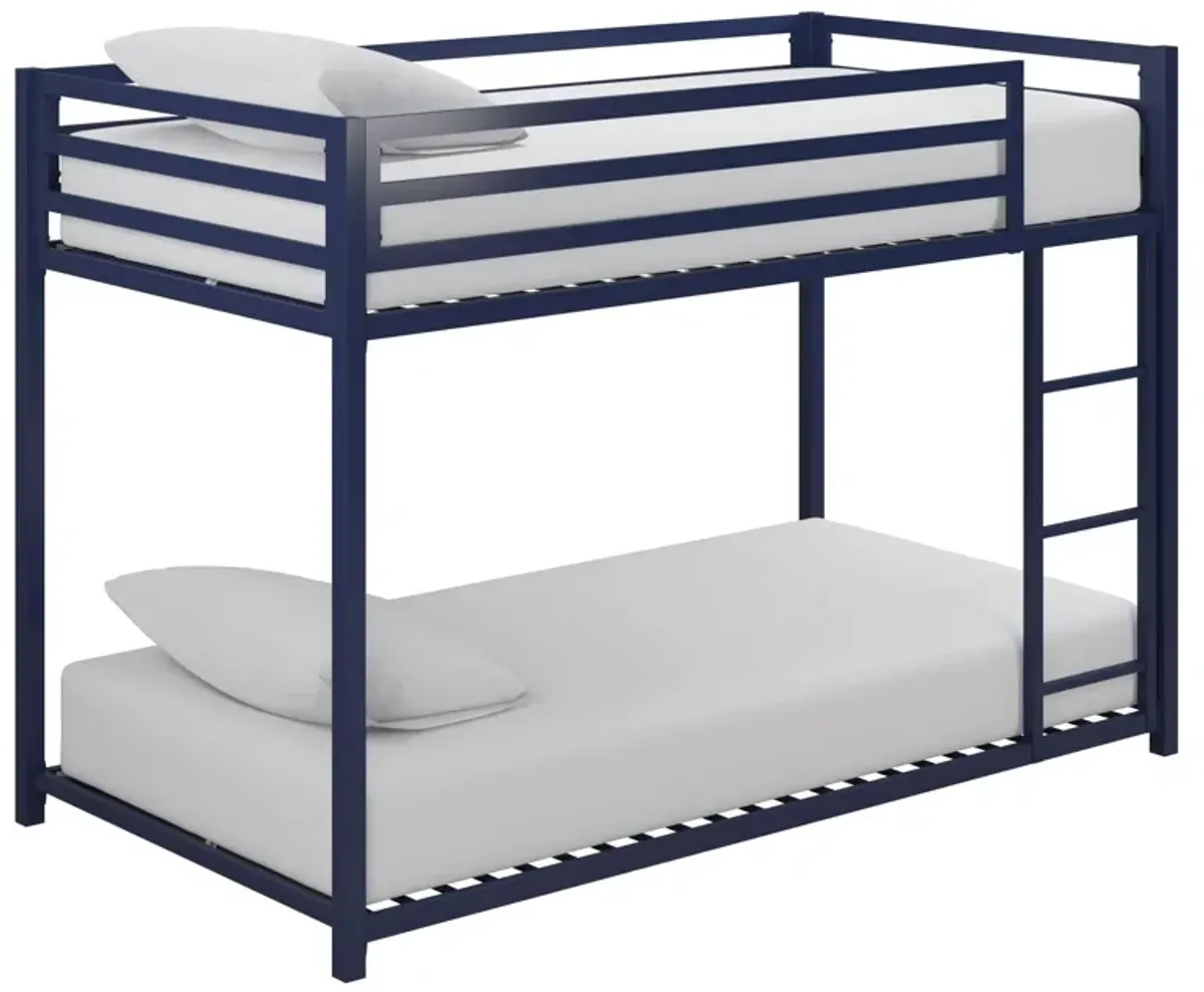 Miles Twin Over Twin Metal Bunk Bed with Metal Slats and Integrated Ladder