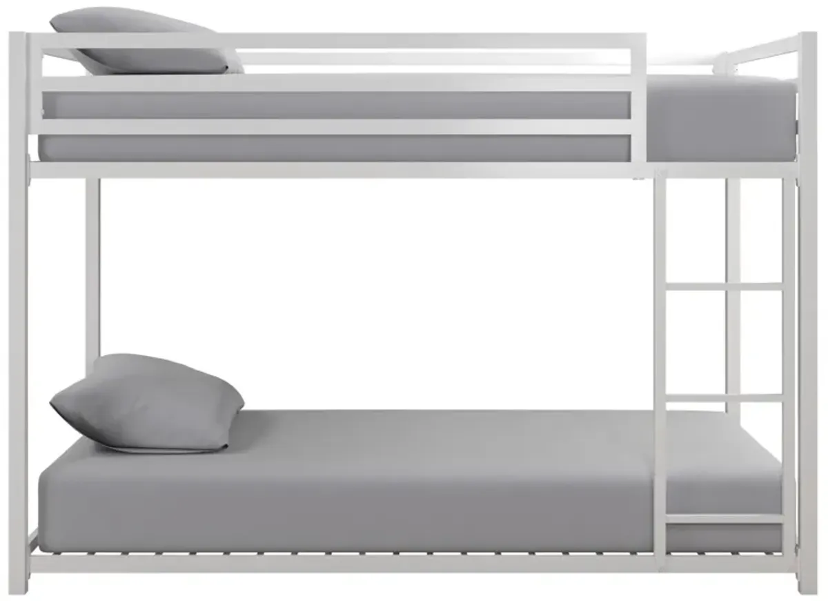 Miles Twin Over Twin Metal Bunk Bed with Metal Slats and Integrated Ladder