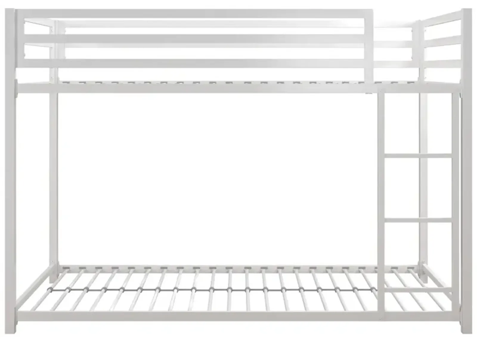 Miles Twin Over Twin Metal Bunk Bed with Metal Slats and Integrated Ladder