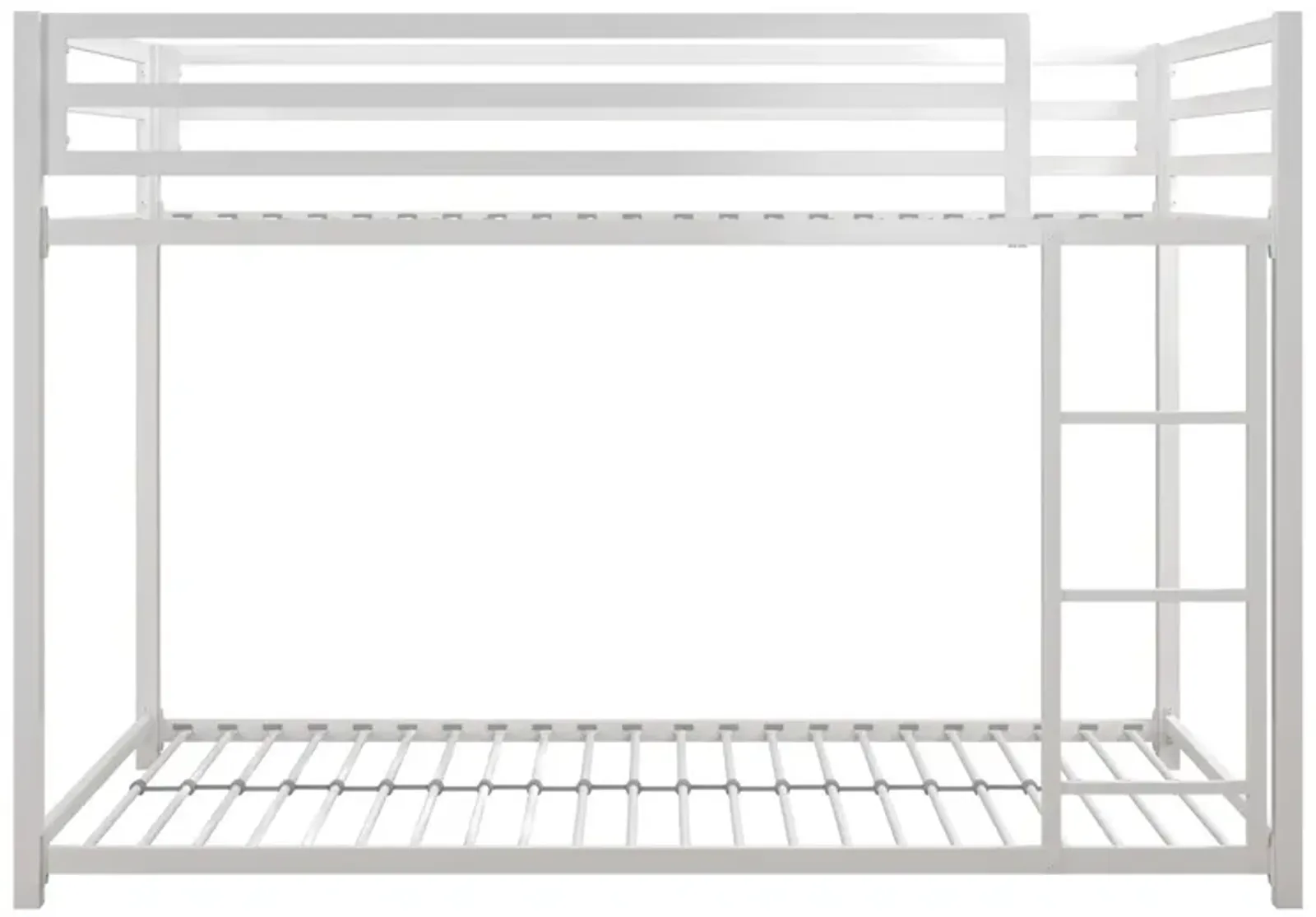 Miles Twin Over Twin Metal Bunk Bed with Metal Slats and Integrated Ladder