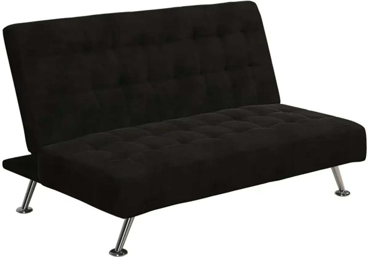 Milo Kids Sofa Futon with Sturdy Frame and Slanted Chrome Legs