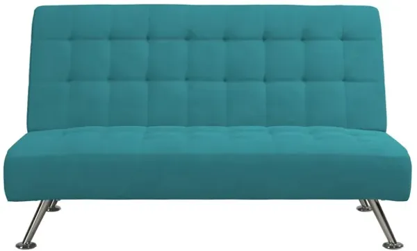Milo Kids Sofa Futon with Sturdy Frame and Slanted Chrome Legs