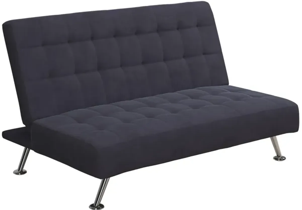 Milo Kids Sofa Futon with Sturdy Frame and Slanted Chrome Legs