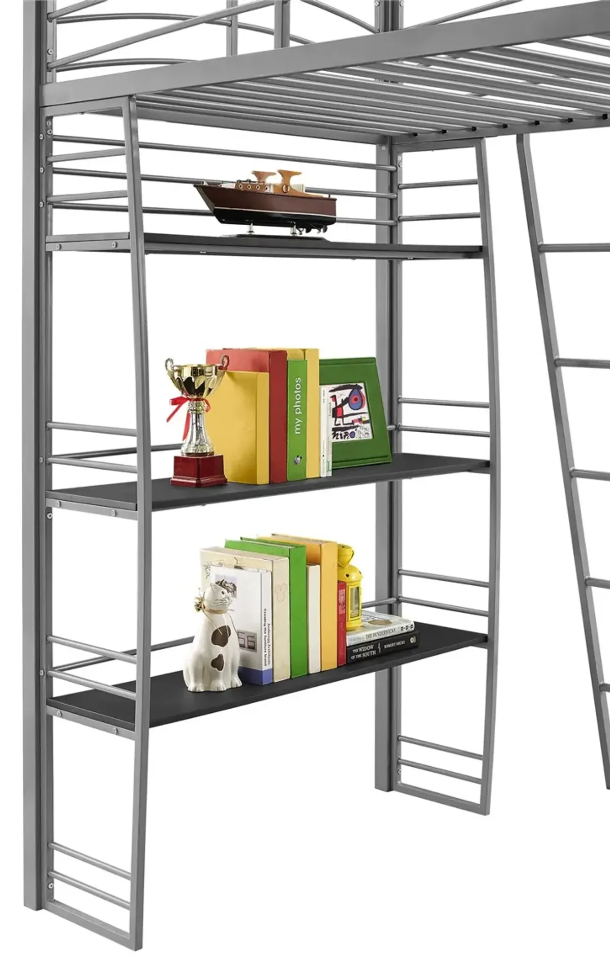 Sage Studio Twin Loft Bed with Integrated Desk and Shelves