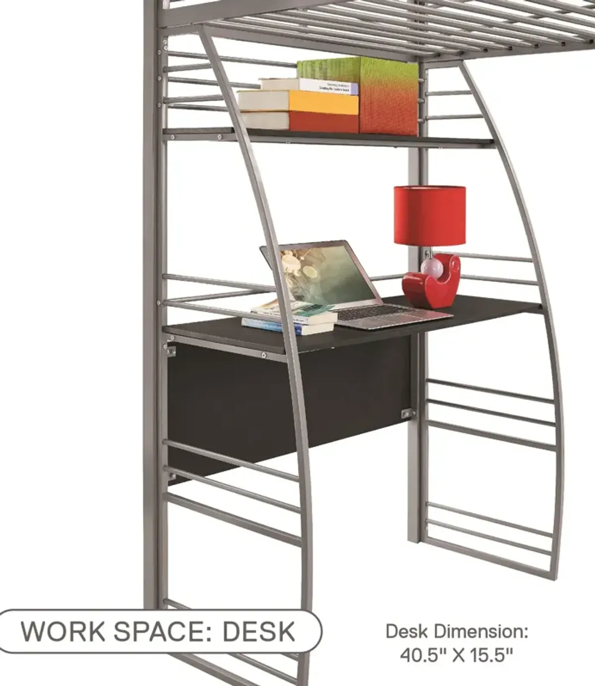 Sage Studio Twin Loft Bed with Integrated Desk and Shelves