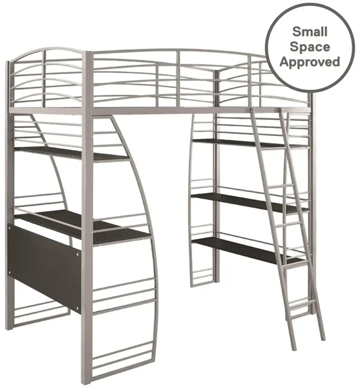 Sage Studio Twin Loft Bed with Integrated Desk and Shelves