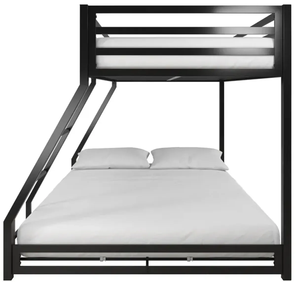 Miles Twin Over Twin Metal Bunk Bed with Metal Slats and Integrated Ladder