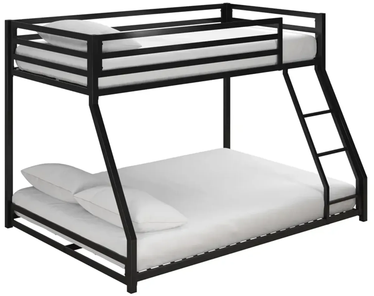 Miles Twin Over Twin Metal Bunk Bed with Metal Slats and Integrated Ladder