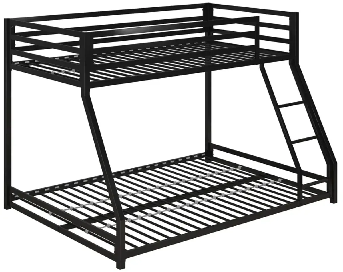 Miles Twin Over Twin Metal Bunk Bed with Metal Slats and Integrated Ladder