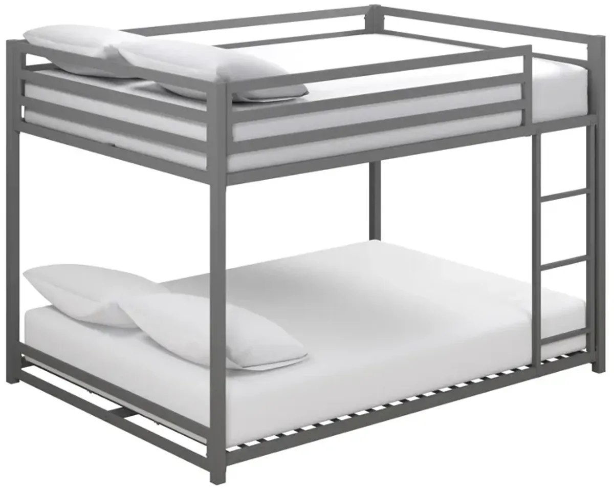 Miles Full Over Full Metal Bunk Bed with Metal Slats and Integrated Ladder