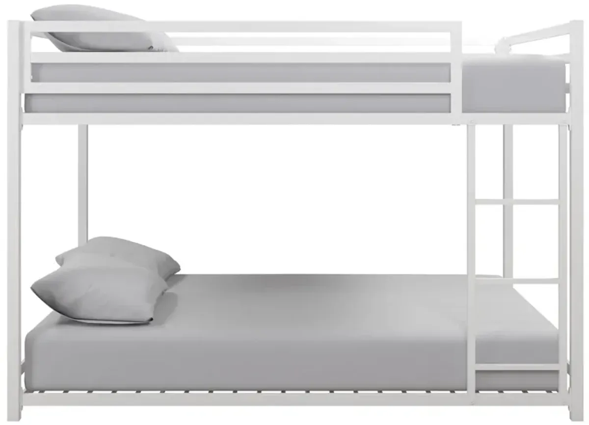 Miles Full Over Full Metal Bunk Bed with Metal Slats and Integrated Ladder