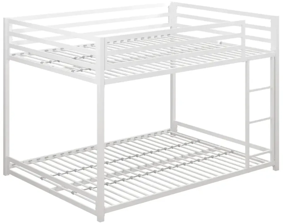 Miles Full Over Full Metal Bunk Bed with Metal Slats and Integrated Ladder