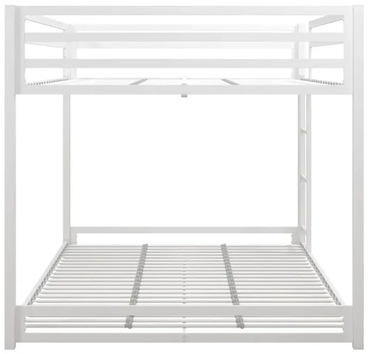 Miles Full Over Full Metal Bunk Bed with Metal Slats and Integrated Ladder