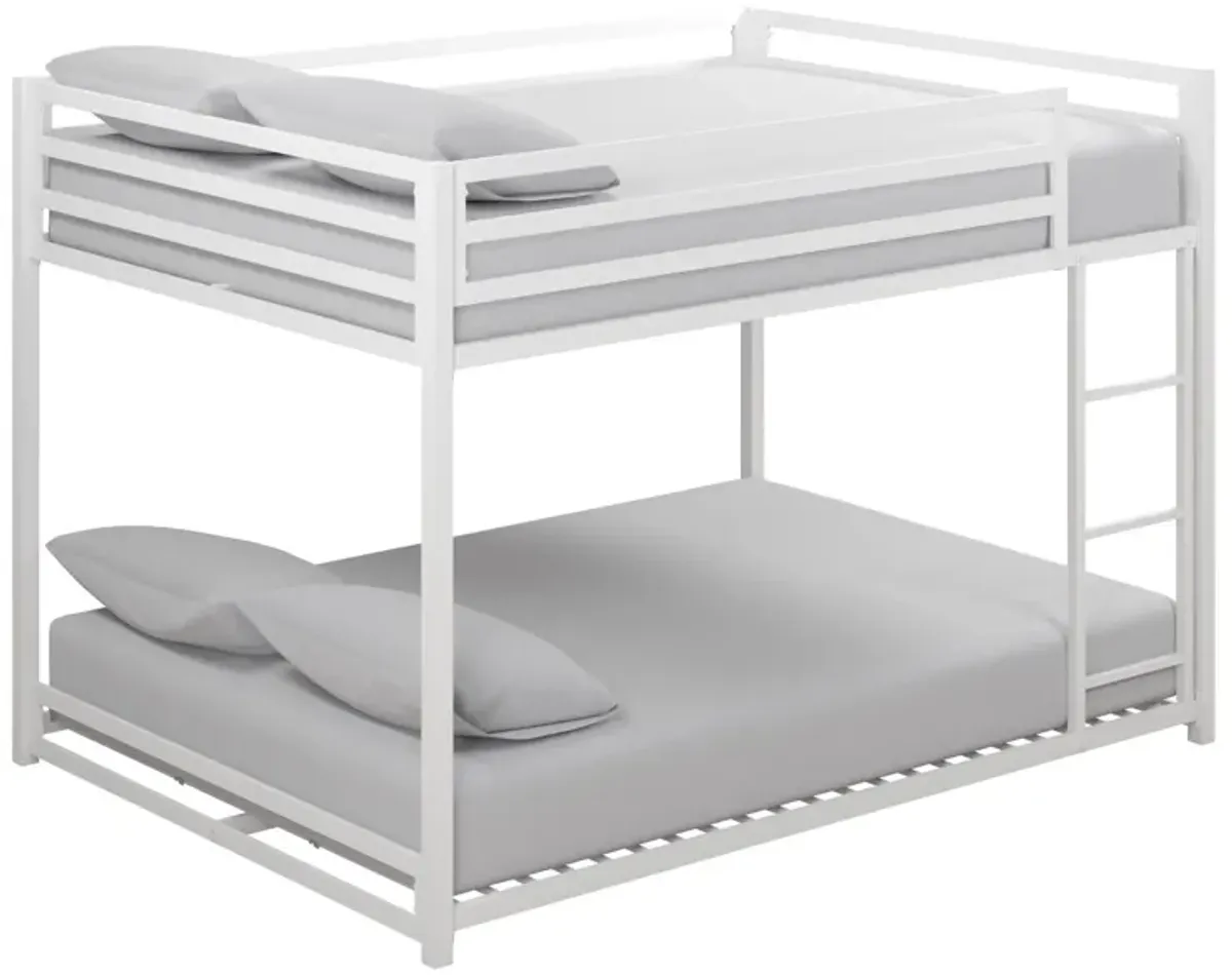 Miles Full Over Full Metal Bunk Bed with Metal Slats and Integrated Ladder