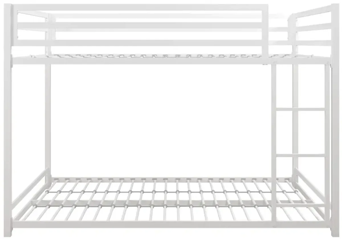 Miles Full Over Full Metal Bunk Bed with Metal Slats and Integrated Ladder