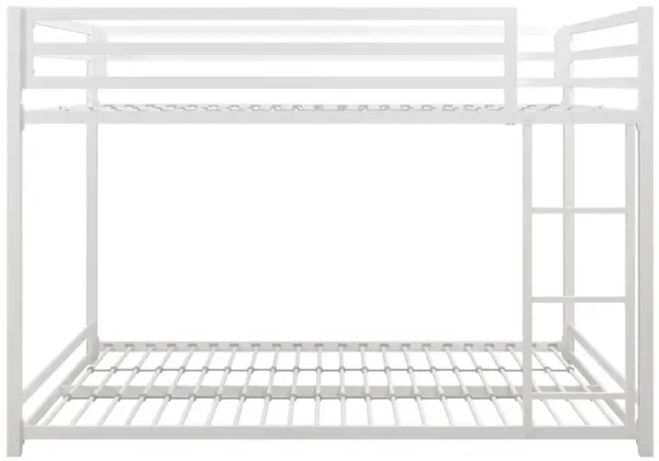 Miles Full Over Full Metal Bunk Bed with Metal Slats and Integrated Ladder