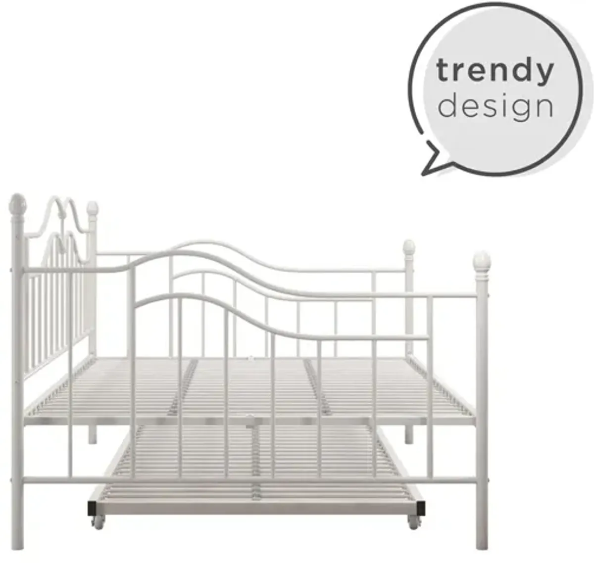 Tokyo Metal Daybed and Trundle Set with Metal Slats