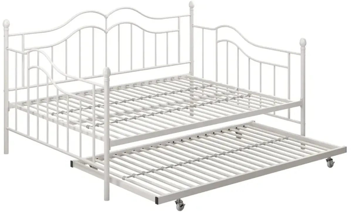 Tokyo Metal Daybed and Trundle Set with Metal Slats