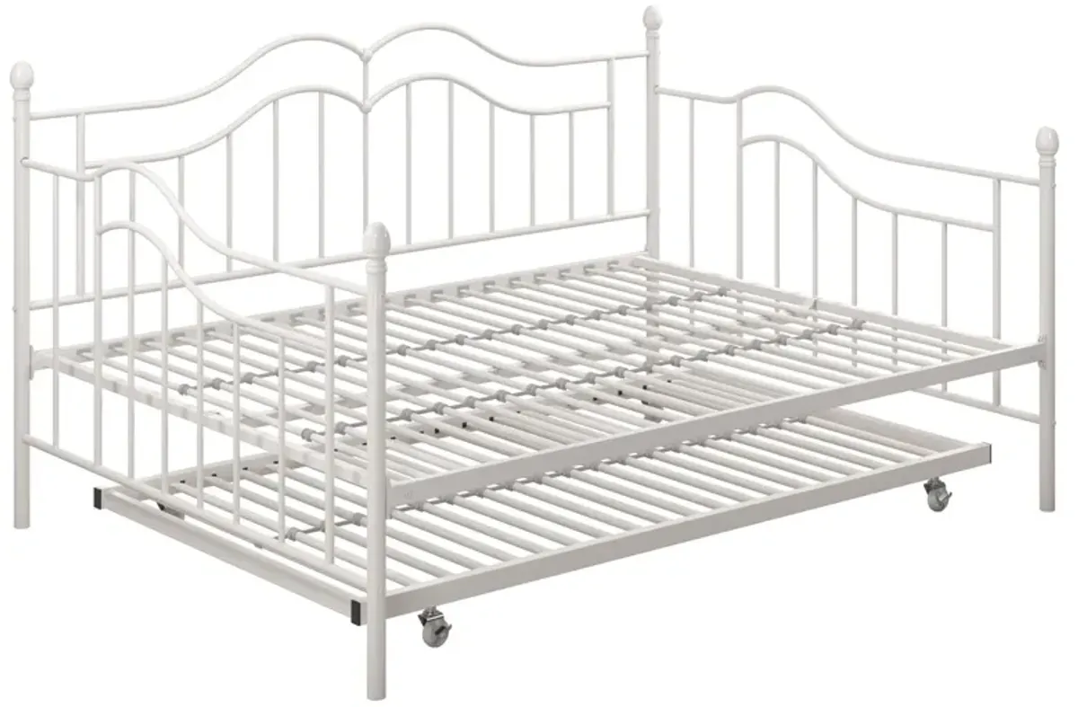 Tokyo Metal Daybed and Trundle Set with Metal Slats