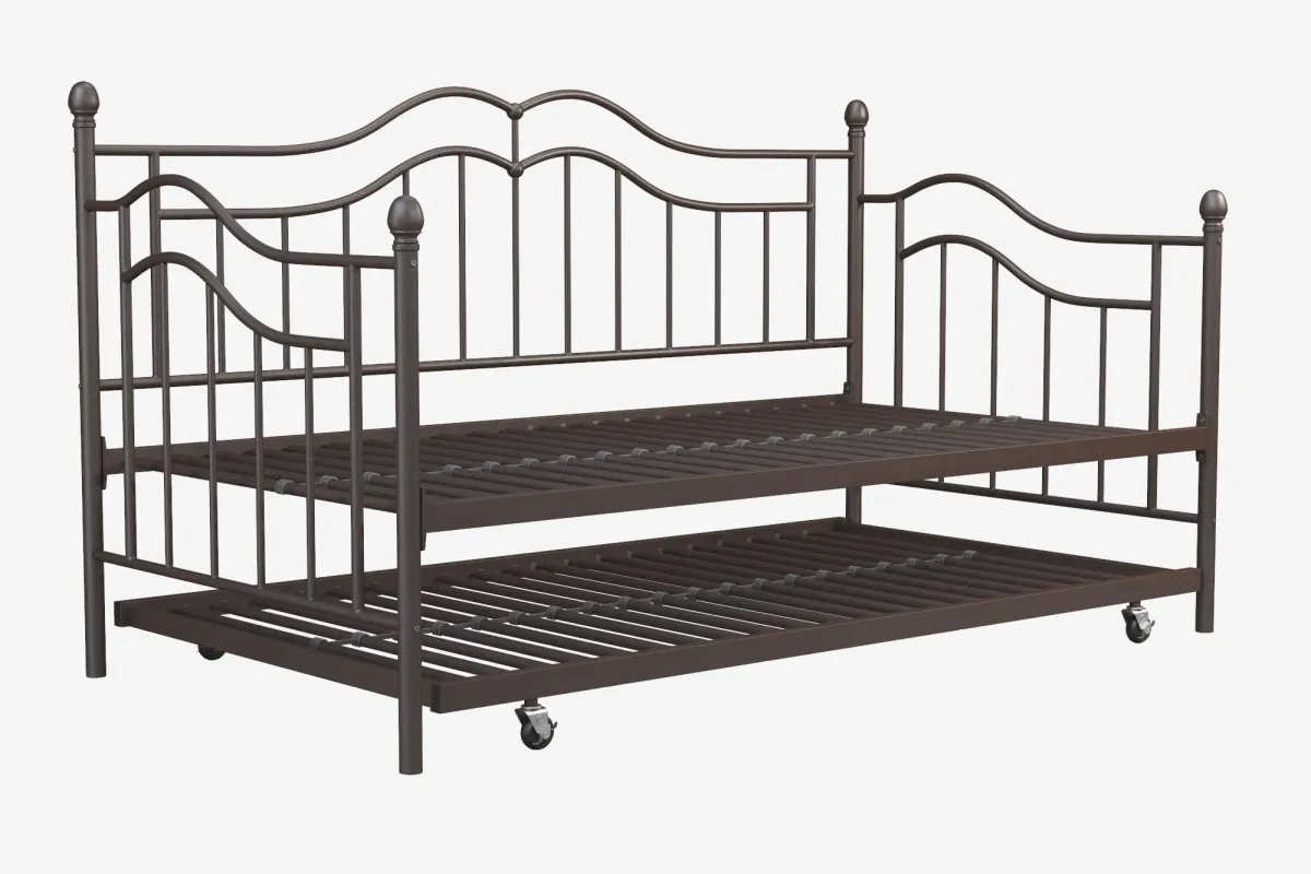 Tokyo Metal Daybed and Trundle Set with Metal Slats