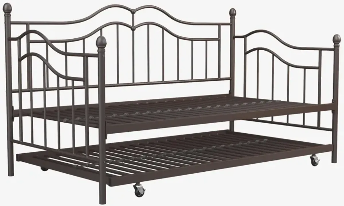 Tokyo Metal Daybed and Trundle Set with Metal Slats