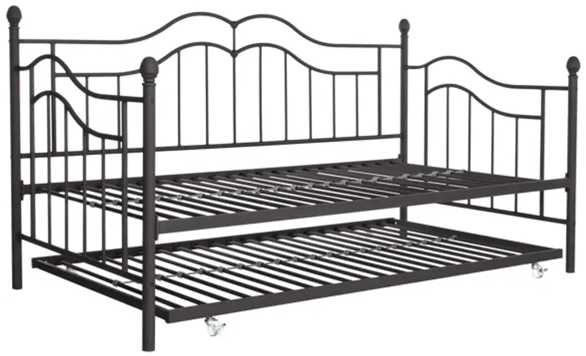 Tokyo Metal Daybed and Trundle Set with Metal Slats