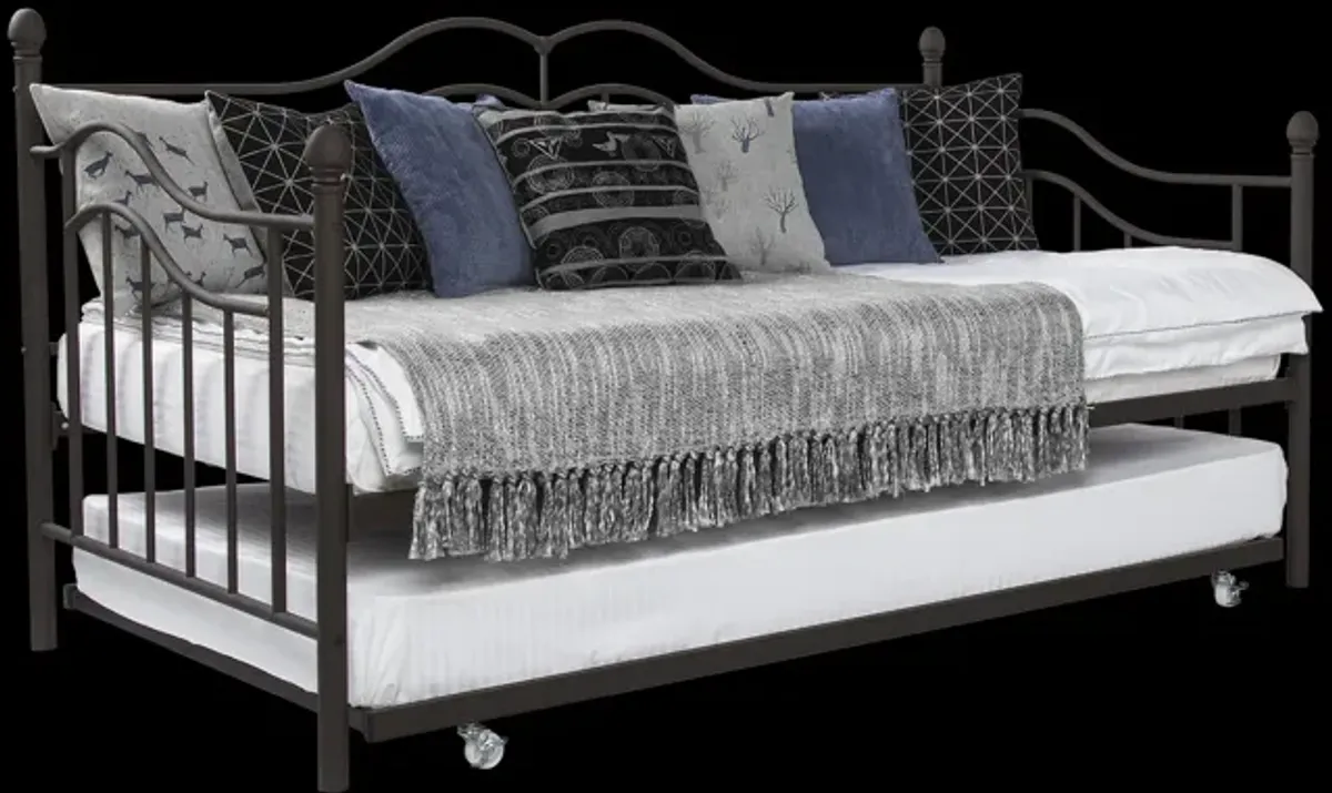 Tokyo Metal Daybed and Trundle Set with Metal Slats