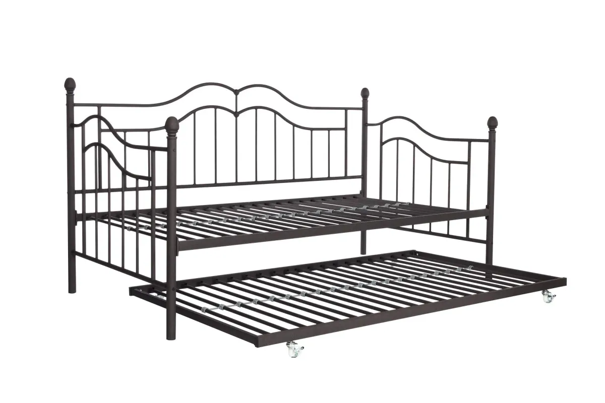 Tokyo Metal Daybed and Trundle Set with Metal Slats