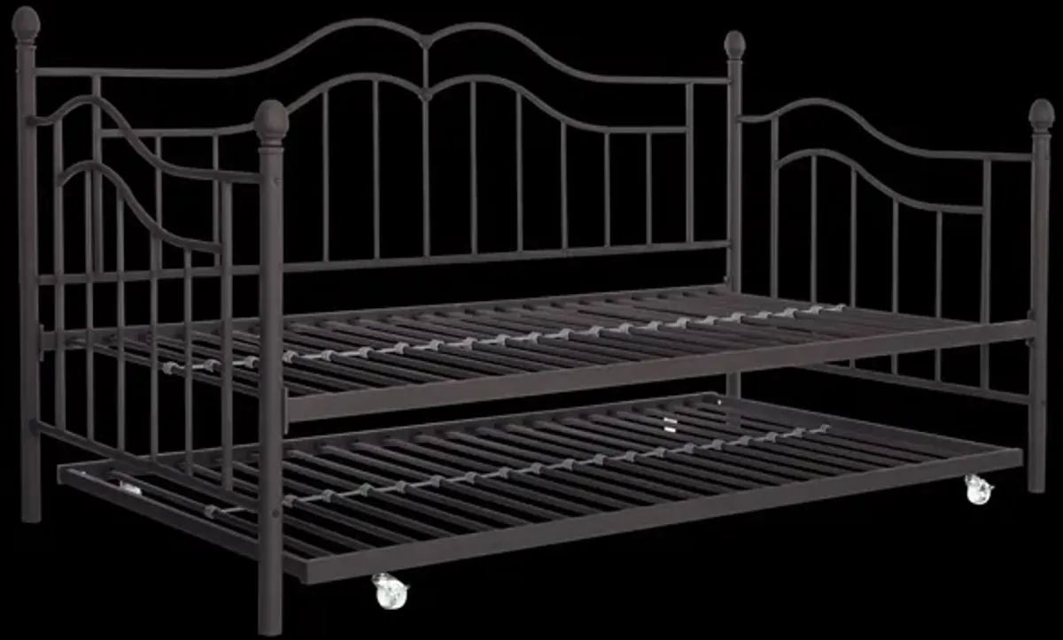 Tokyo Metal Daybed and Trundle Set with Metal Slats