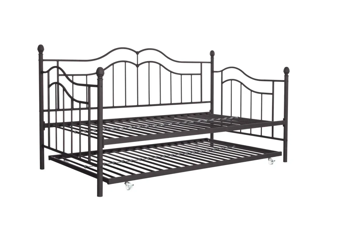 Tokyo Metal Daybed and Trundle Set with Metal Slats