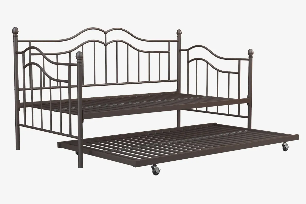 Tokyo Metal Daybed and Trundle Set with Metal Slats