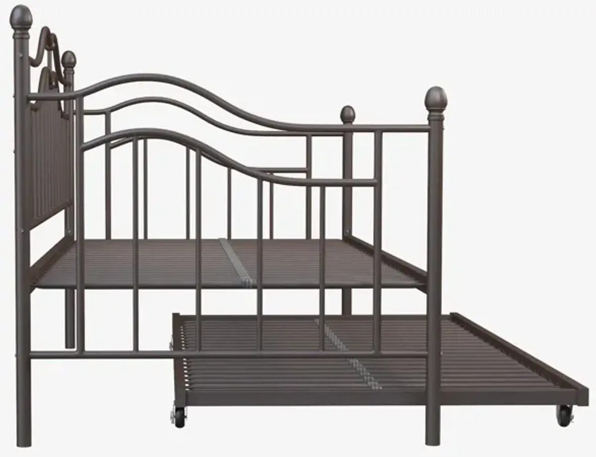 Tokyo Metal Daybed and Trundle Set with Metal Slats