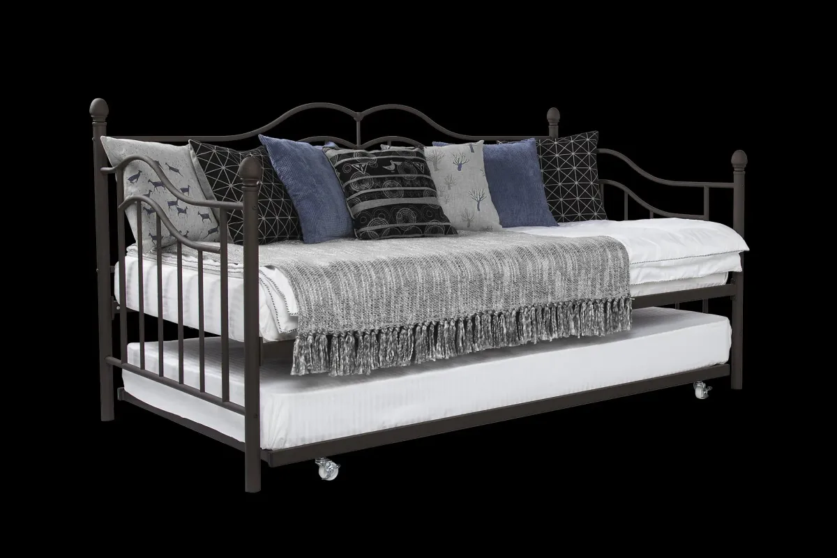 Tokyo Metal Daybed and Trundle Set with Metal Slats