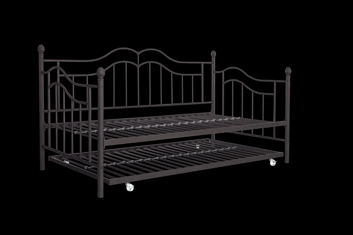 Tokyo Metal Daybed and Trundle Set with Metal Slats