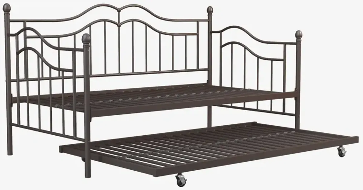 Tokyo Metal Daybed and Trundle Set with Metal Slats