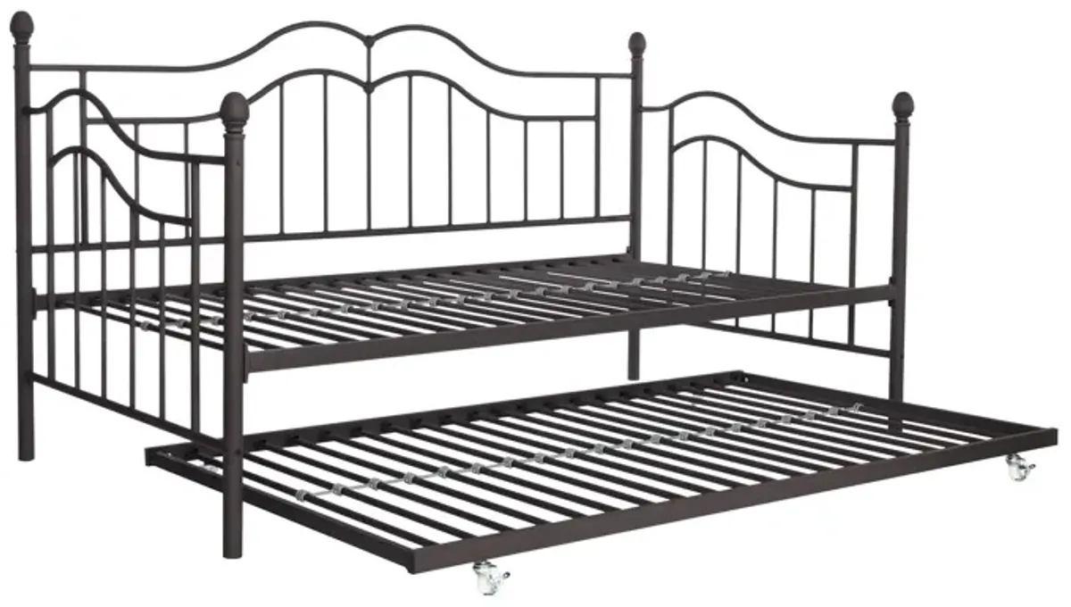 Tokyo Metal Daybed and Trundle Set with Metal Slats