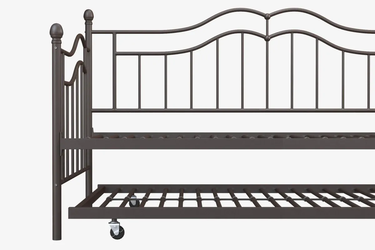 Tokyo Metal Daybed and Trundle Set with Metal Slats