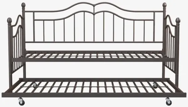Tokyo Metal Daybed and Trundle Set with Metal Slats
