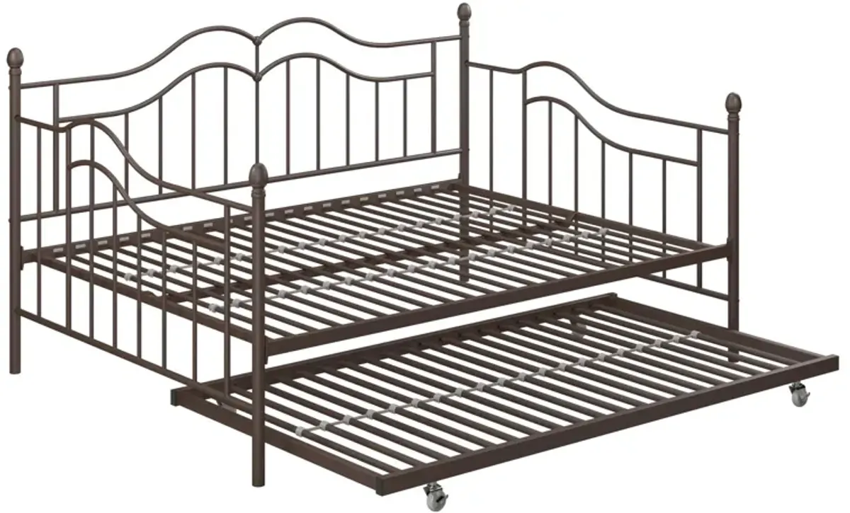 Tokyo Metal Daybed and Trundle Set with Metal Slats