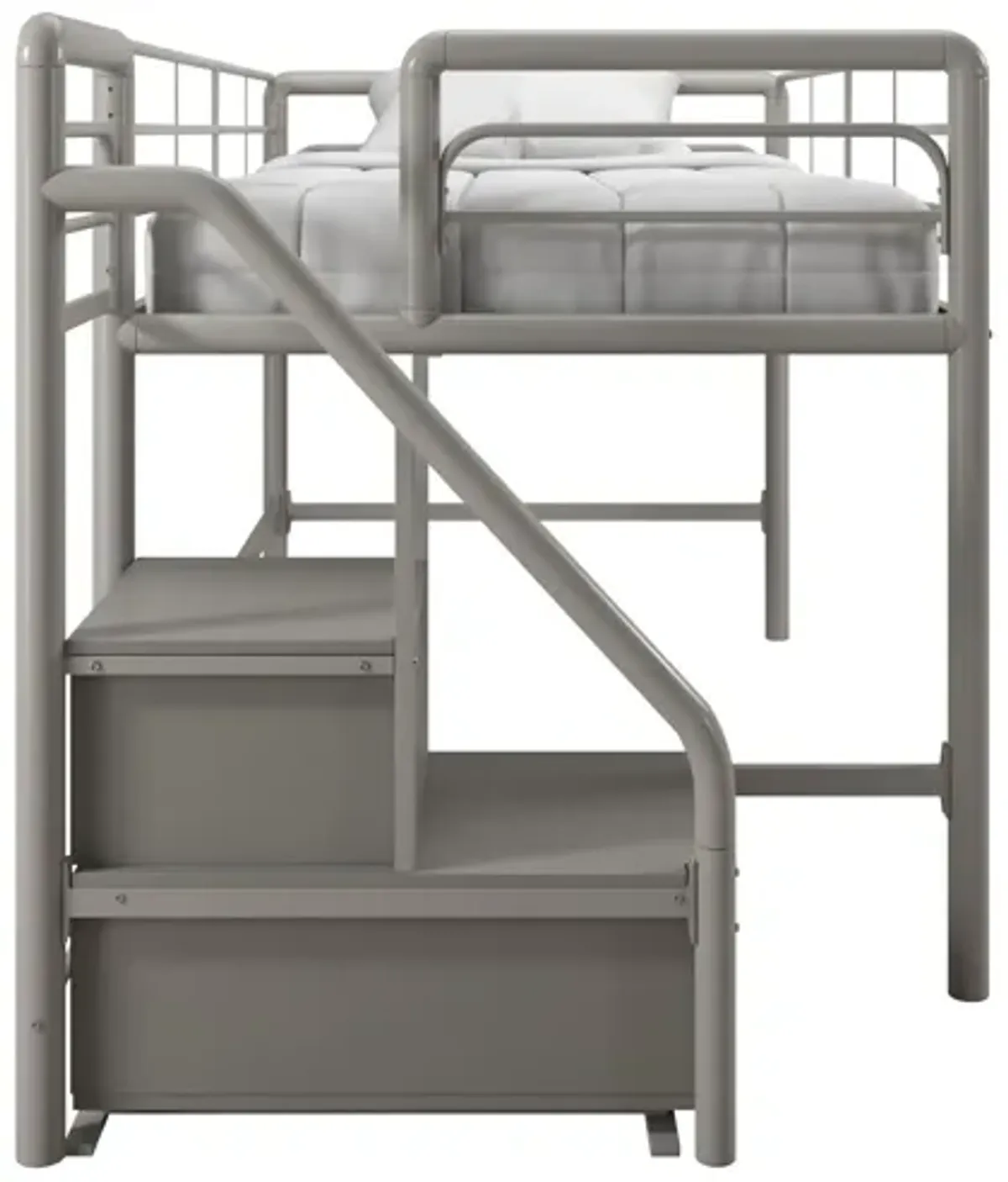 San Junior Low-Height Twin Loft Bed with Storage Steps